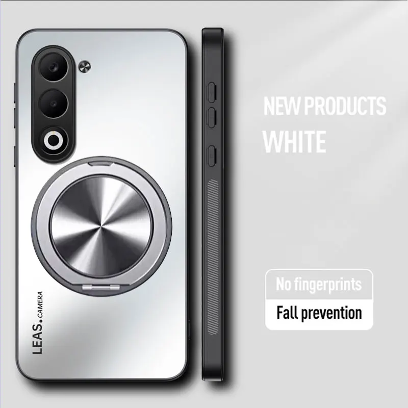 Magnetic Matte Shockproof Case with 360° Rotating Ring Holder - Hard Shell Cover