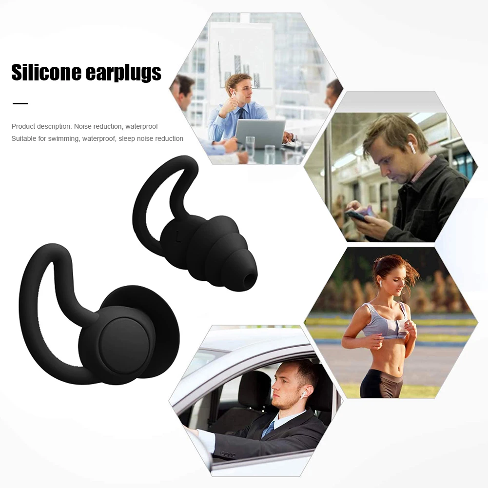 New Outdoor Silicone Sleeping Ear Plug Sound Insulation Ear Protection Earplugs Anti-Noise Earmuff Silicone Soft Noise Reduction tac sky tci liberator ii sordin silicone earmuff version noise reduction pickup headset de