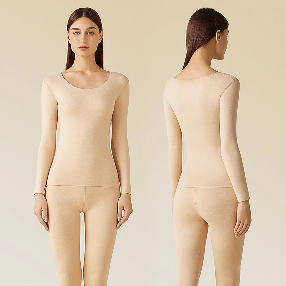 Women Thermal Underwear Warm Seamless Slim High Elasticity Plus Velvet Heating Sexy Thermal Underwear Sets Women Winter Clothes