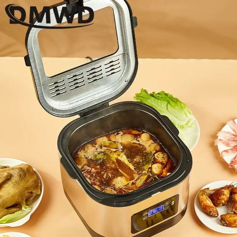 5L Household Electric Deep Fryer Intelligent Temperature adjustable Frying Machine Visualization Multicooker Removable Basket