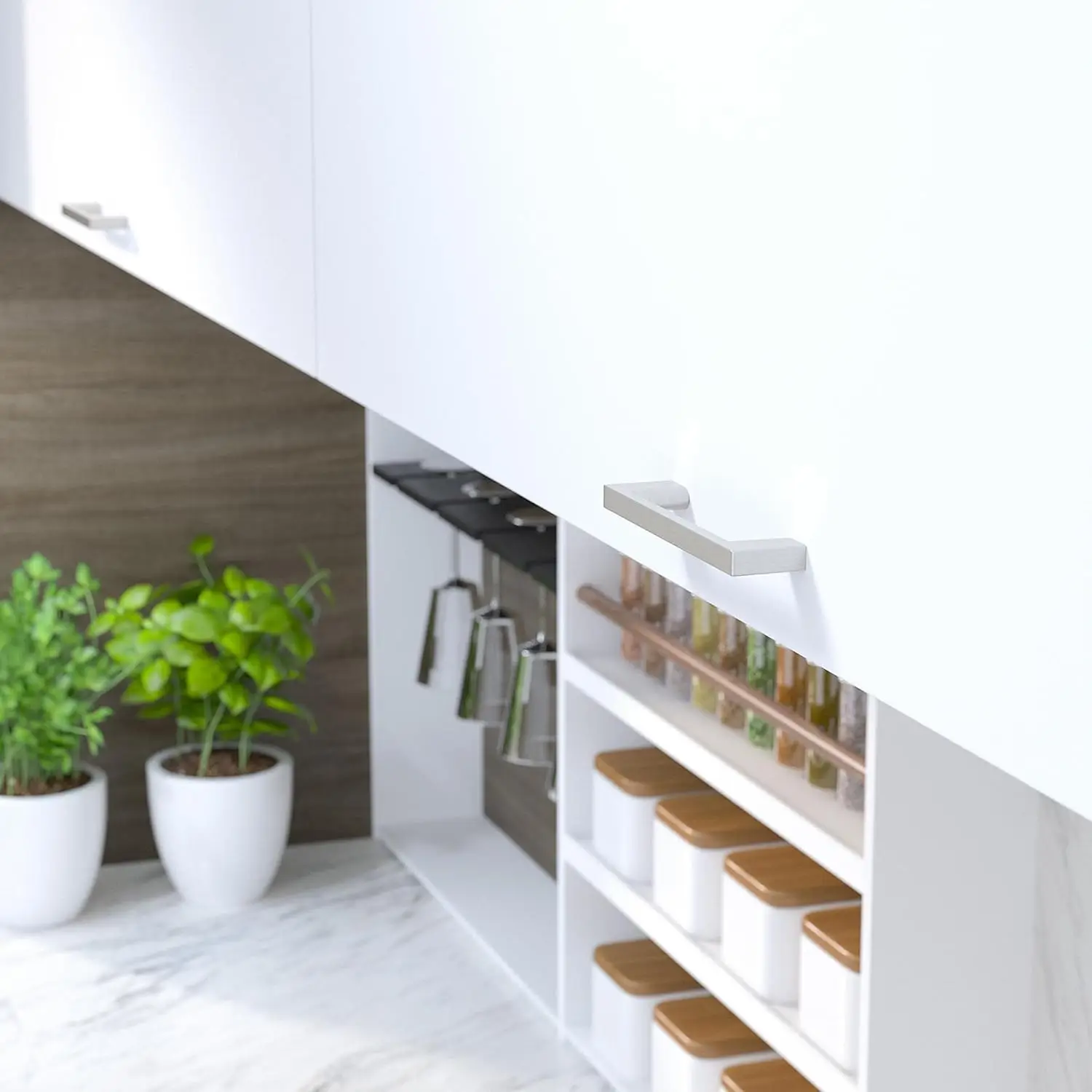 Collection 3 3/4-inch (96 mm) Center-to-Center Champagne Bronze Modern Rectangular Cabinet and Drawer Pull Handle