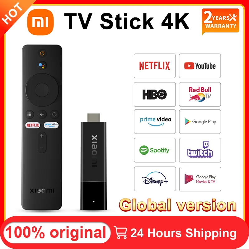 Xiaomi Mi TV Stick 4K Android TV 11 2GB RAM 8GB ROM Netflix Wifi Google  Assistant Bluetooth 5.0 Smart TV Dongle