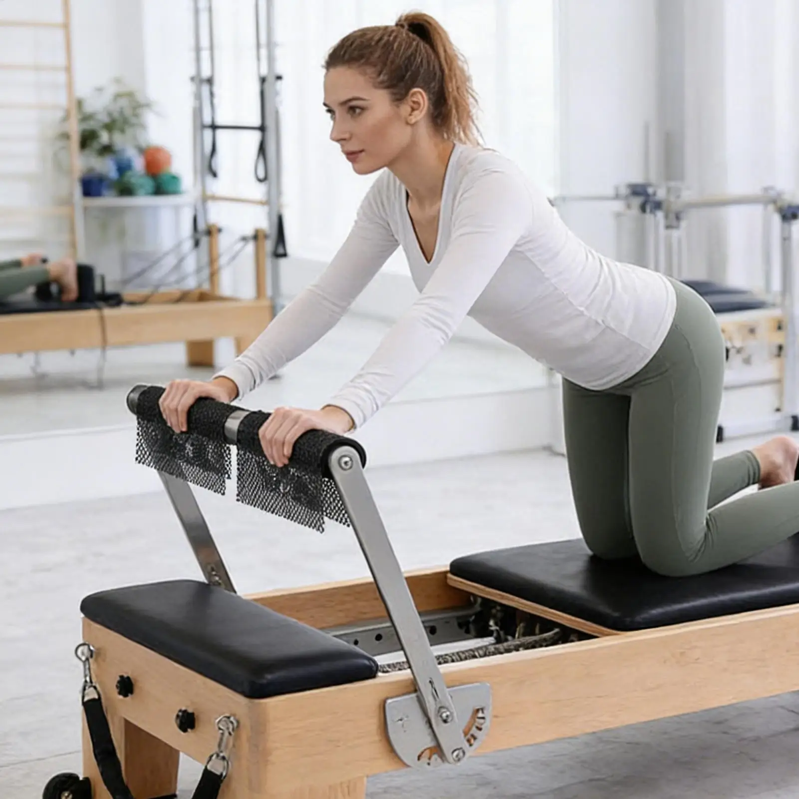 논슬립 필라테스 매트 4종 세트, 운동용 핸드 그립, 미끄럼 방지 핸드 운동 패..