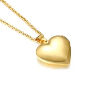 Romantic Heart Locket Pendants Female Gold Silver Color Stainless Steel Memorial Necklace For Women Jewelry Valentine Gift 5