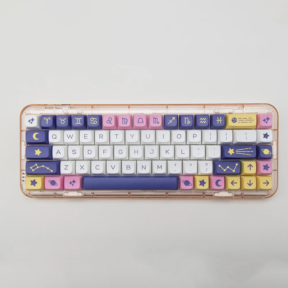 JOMKIZ Teclas PBT, 134 Teclas De Sublimación De Tinte De Cereza Con Barra Espaciadora De 7U, Juego De Teclas Japonesas Para Interruptores Cherry MX, Teclados Mecánicos De Diseño De EE. UU