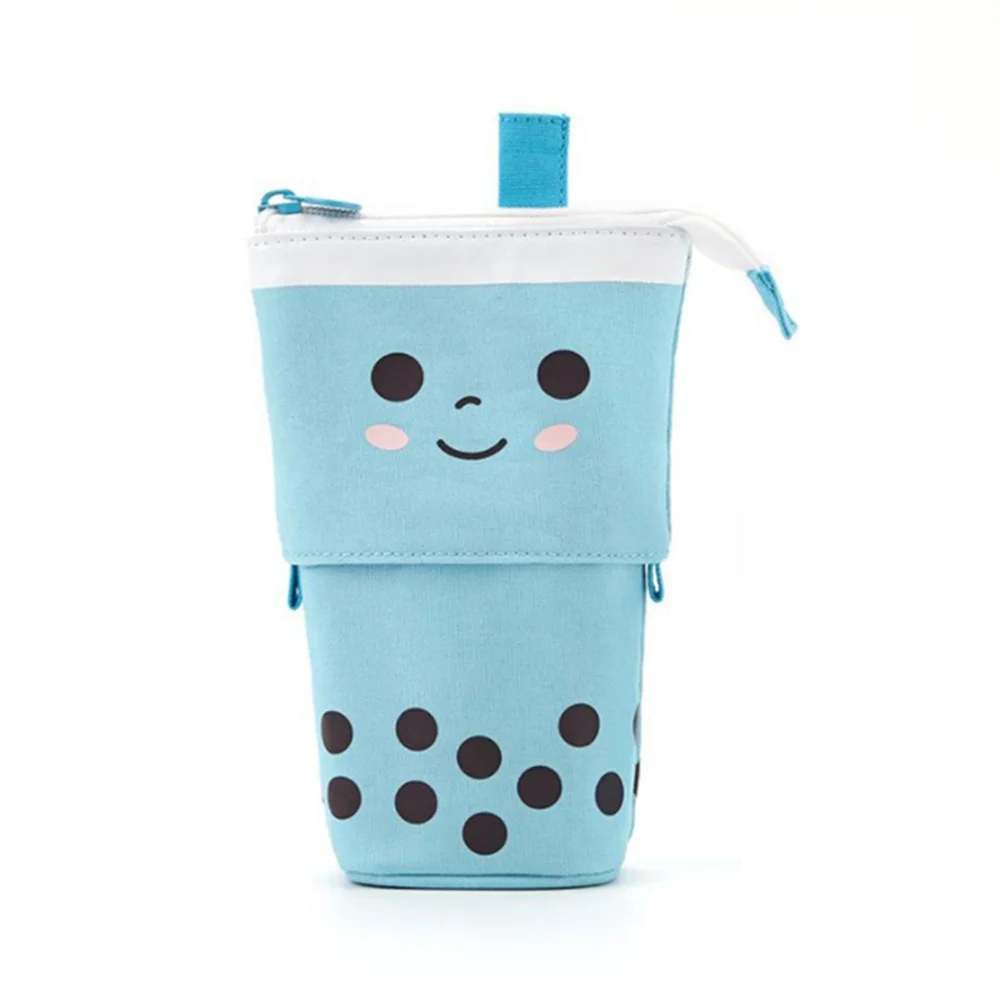 

ANGOO стоящий карандаш милый телескопический держатель для ручек Kawaii канцелярский чехол для студентов женщин подростков девочек мальчиков (синий)