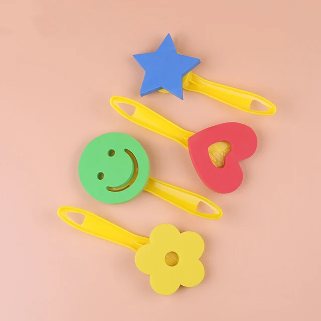 4pcs High Quality EVA Sponge Stamp Set Creative Painting Paint Roller Brush Kids Toys Graffiti DIY Art Tools for Beginners 6
