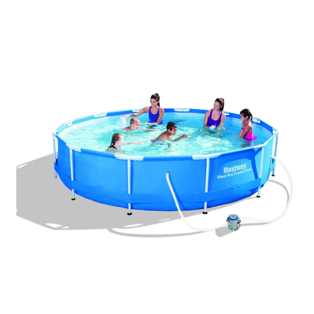 

56416 Bestway 366*76cm Frame Swimming Pool with Filter(220V)/12'*30" outdoor Above Ground Thick Paddling Pool/Steel Frame Pool