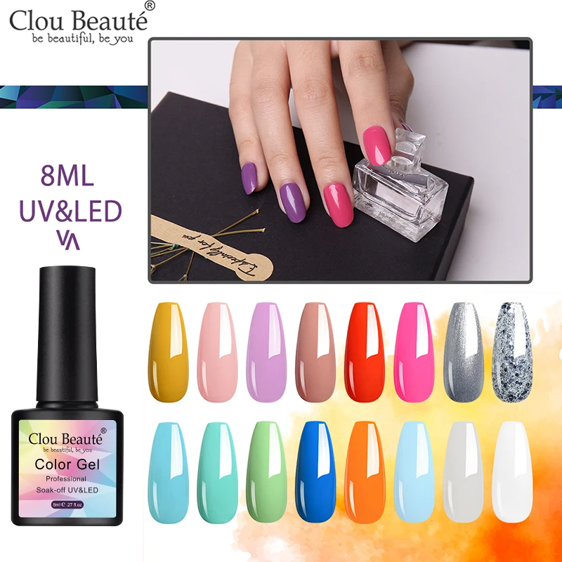 

Clou Beaute Yellow Colors Nail Gel Polish 8ml UV LED Semi Permanent Nail Polish Varnish Hybrid Lacquer Resin Art Nail Gel