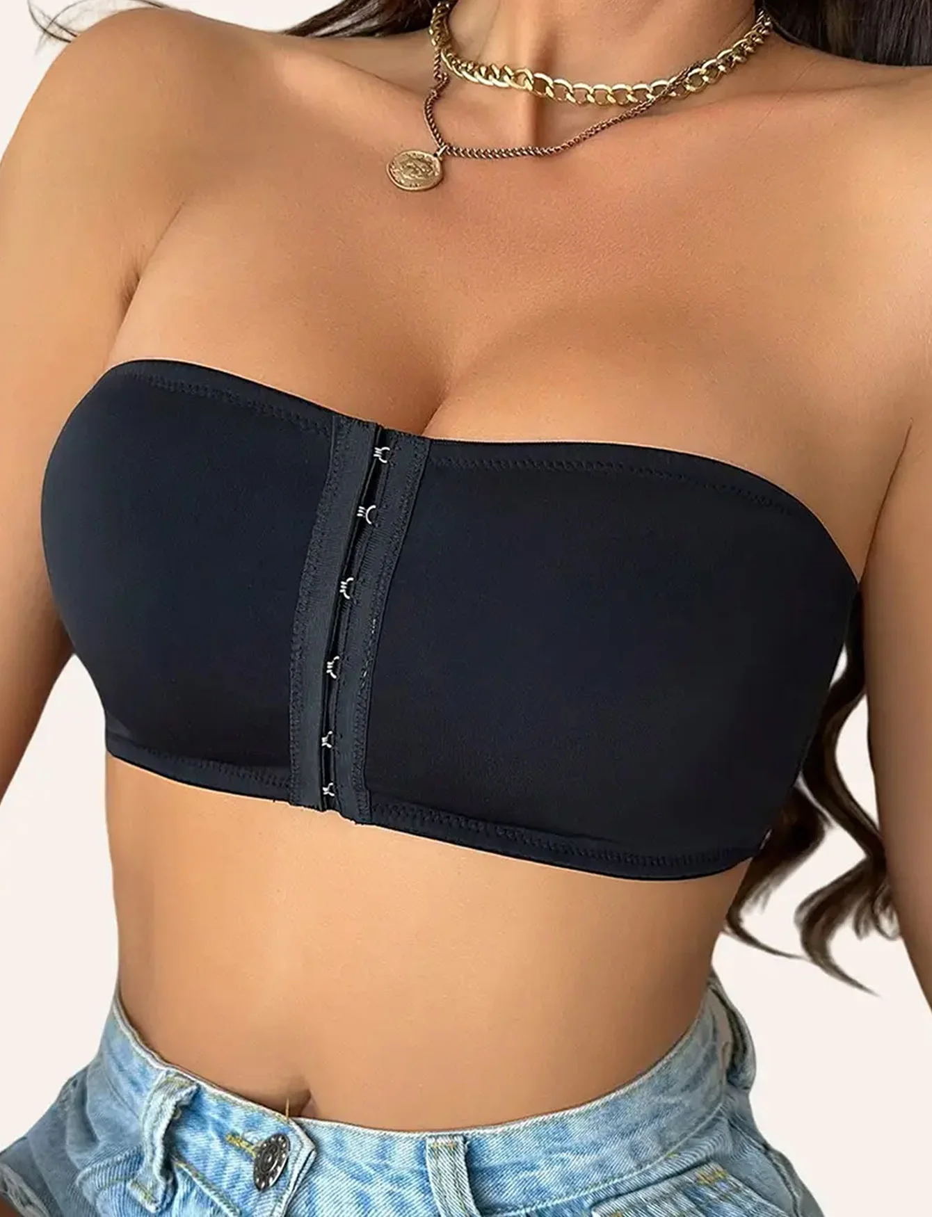 Women Strapless Bras wireless Seamless Bralettes Wireless Bra Soft Support Front Buckle detachable shoulder straps women lingerie bra