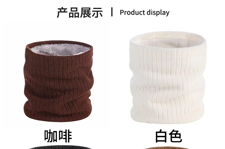 Echarpe Tour De Cou En Laine, épaisse Et Douce, Bicolore Bleu Clair Et Bleu Foncé