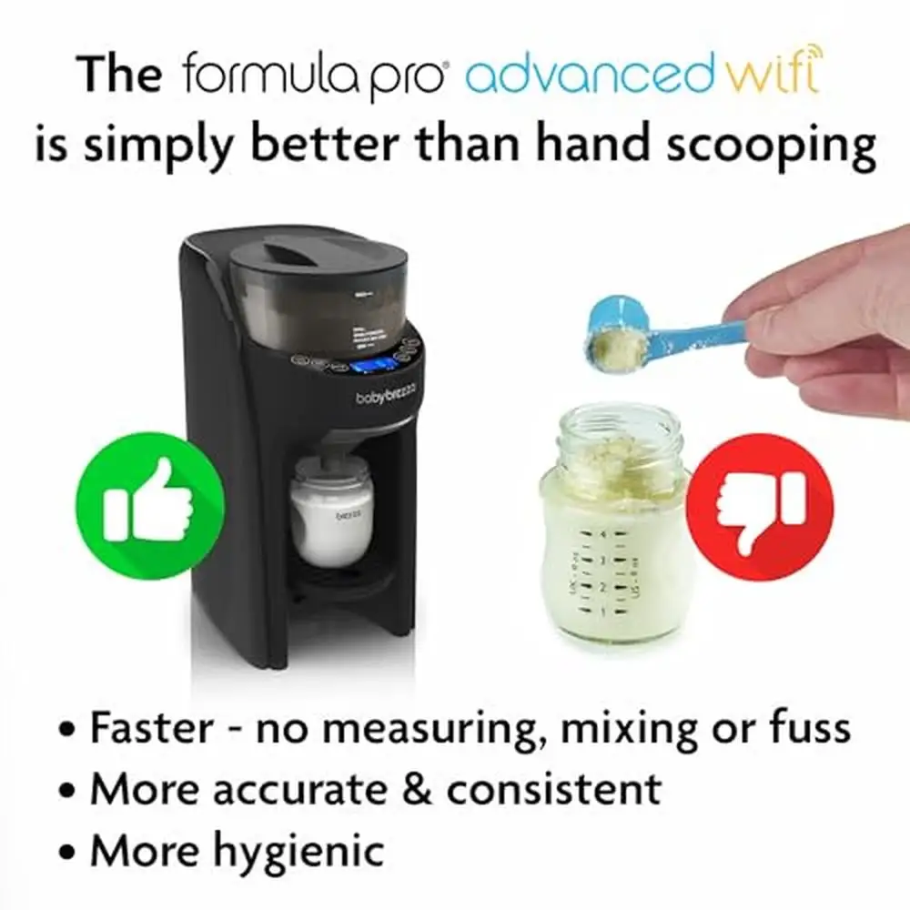 WiFi Formula Dispenser Advanced Mix Warm Bottles Instantly App Control 3 Temperature Settings 2-10 oz Dispensing Hygienic Mixing 6