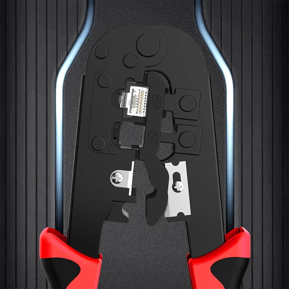 AMPCOM 압착 도구 RJ45 및 RJ12, RJ11 크림퍼 커터 스트리퍼 네트워크 케이블 CrimpTool 4P 6P 8P RJ-11/RJ-12 RJ-45