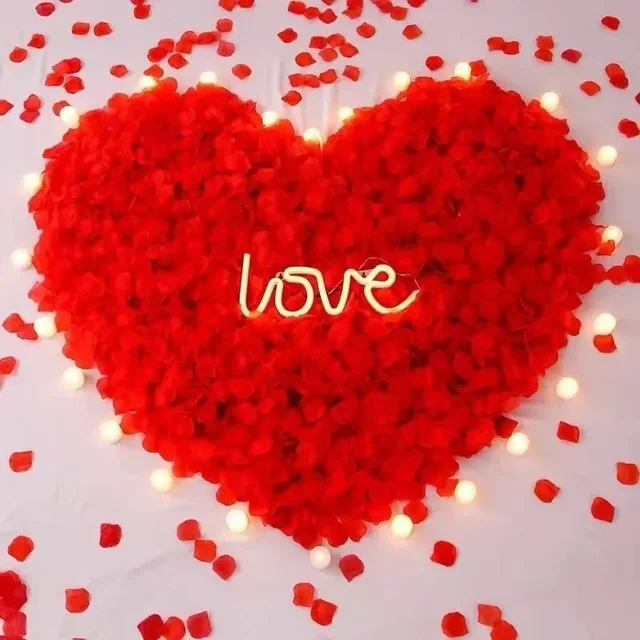 Lots de faux pétales de roses artificielles, roses rouges, Simulation de fleurs, pétales de soie pour la saint-valentin, fête de mariage, décor de noël 2