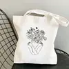 Abstract Face Print Women Shoulder Bags Canvas Tote Bag Daily Casual Storage Pouch Eco Reusable Handbag Shopping Shopper Bags 2