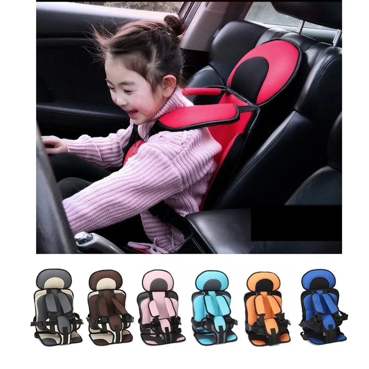 Safety seat mat Child Safety Seat Mat For 6 Months To 12 Years Old Baby Car Seat Cushion Adjustable Stroller Pad Portable Shopping Cart