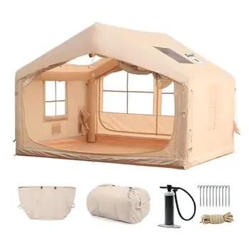 Inflatable Tent for Camping - 6-8 Person Ultra-Quick Setup Blow Up Tent,80.73 Square Feets 4 Season Inflatable Tent with Stove 1