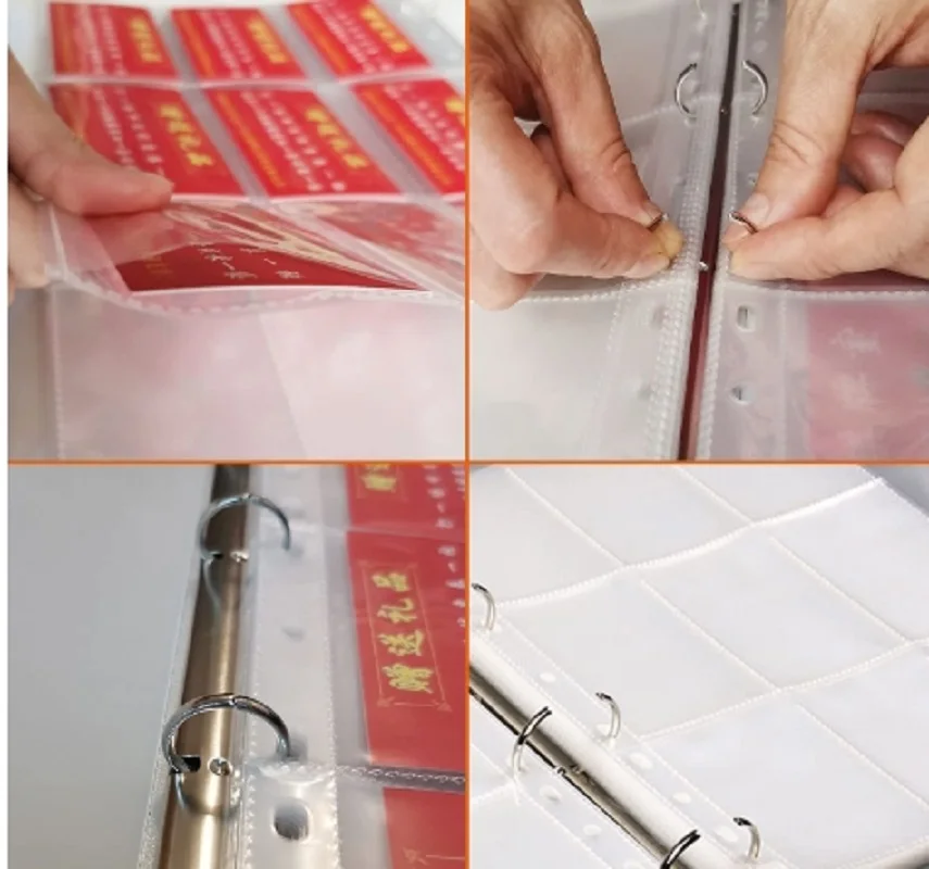 Transparent Wallets Album Pages Collection 90 Pockets Trading Gaming Card Sleeves Storage 11-Ring Binder Cards Phot 20/50/60 PCS