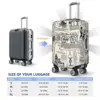 Vintage Newspaper Suitcase Cover Letter Print Flight Business Elastic Luggage Accesories Protection 5