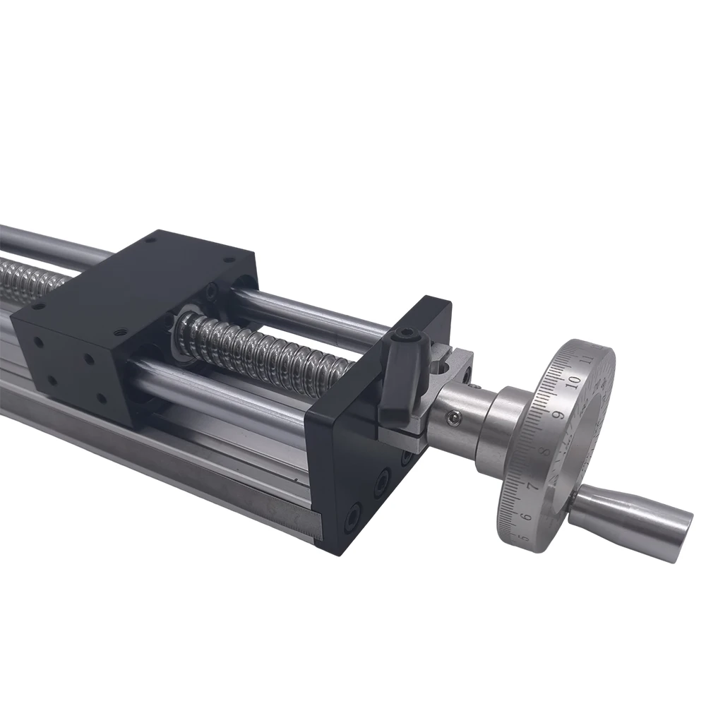 Tavolo Scorrevole Lineare Per Fresa CNC Fai Da Te - Corsa 100mm, Vite A Passo 1mm, Struttura In Lega Metallica
