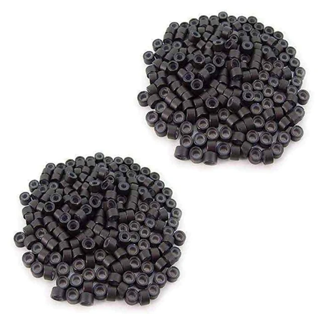 Silicone Lined Beads for Hair Extensions | Nixie Hair Extensions Black / 5 mm