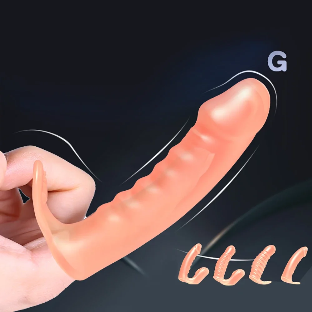 Finger Sleeves Clit Massager G Spot Vagina Stimulator Female Orgasm Masturbator Condom Adult Sex Toys Women Lesbian Couples