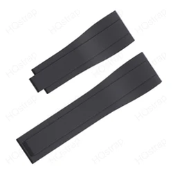 Premium 20mm Rubber Watch Strap with Stainless Steel Buckle - 20mm (Black - no logo strap)