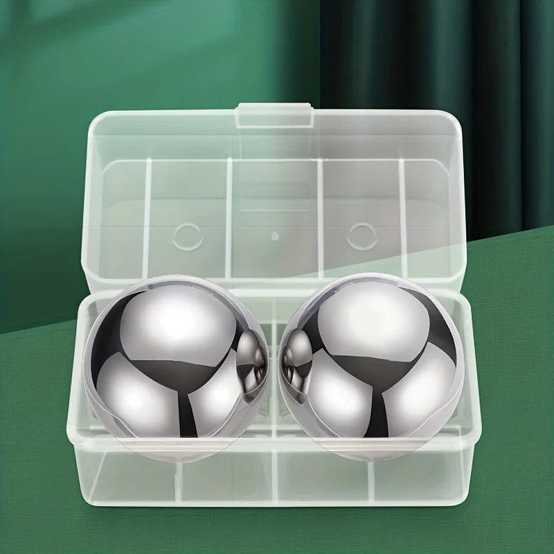 

2pcs, Whiskey Ball, Stainless Steel Ice Balls, Whiskey Quick Frozen Lcecap Round Metal Block Bar Icecap Stone, 304 Stainless Ste