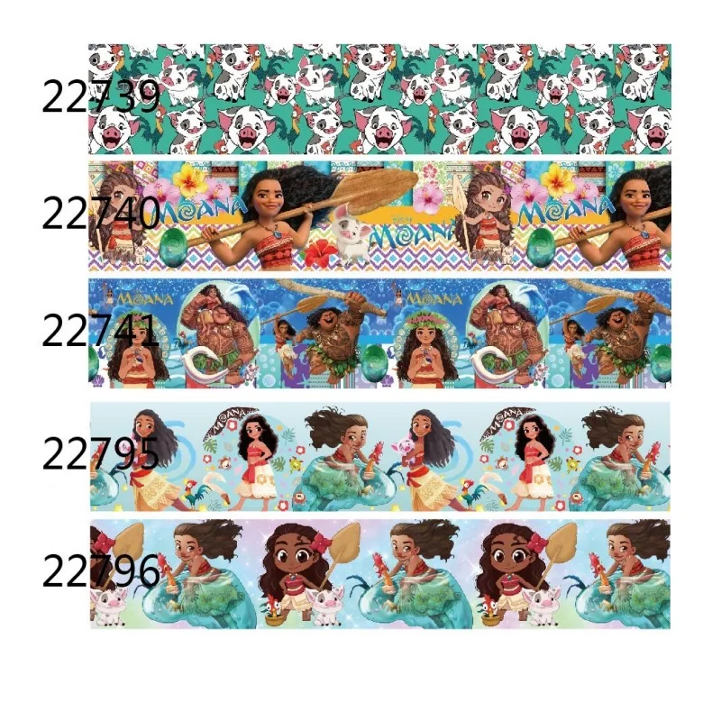 10yards Disney Princess Moana Grosgrain Ribbon for Hairbows Sewing ...