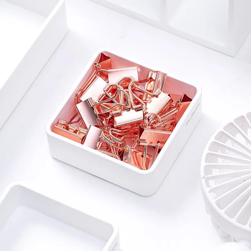 Deli Office Combination Set Rose Gold Binder Clips Pins Ticket Holder Paper Clips Office Stationery Suit School Stationery Set