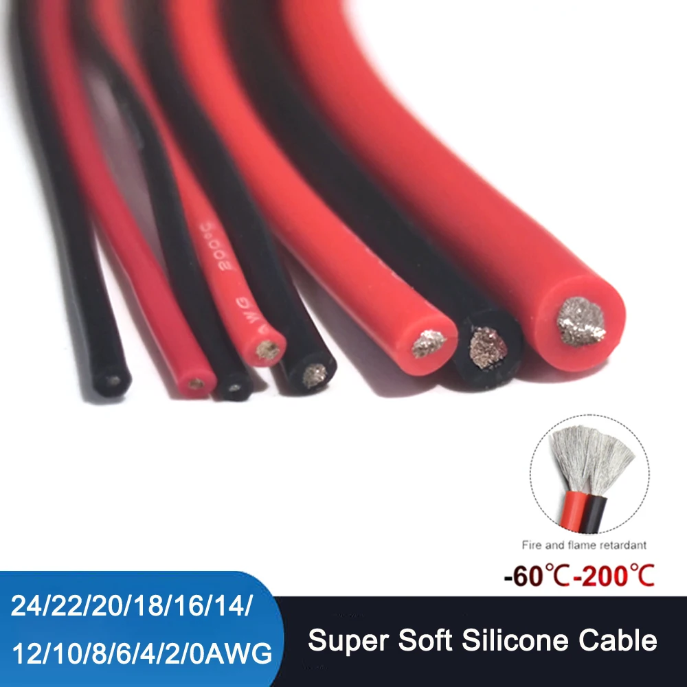 CABLE DE SILICONA FLEXILE RESISTENTE AL CALOR 22 AWG. 1000mm