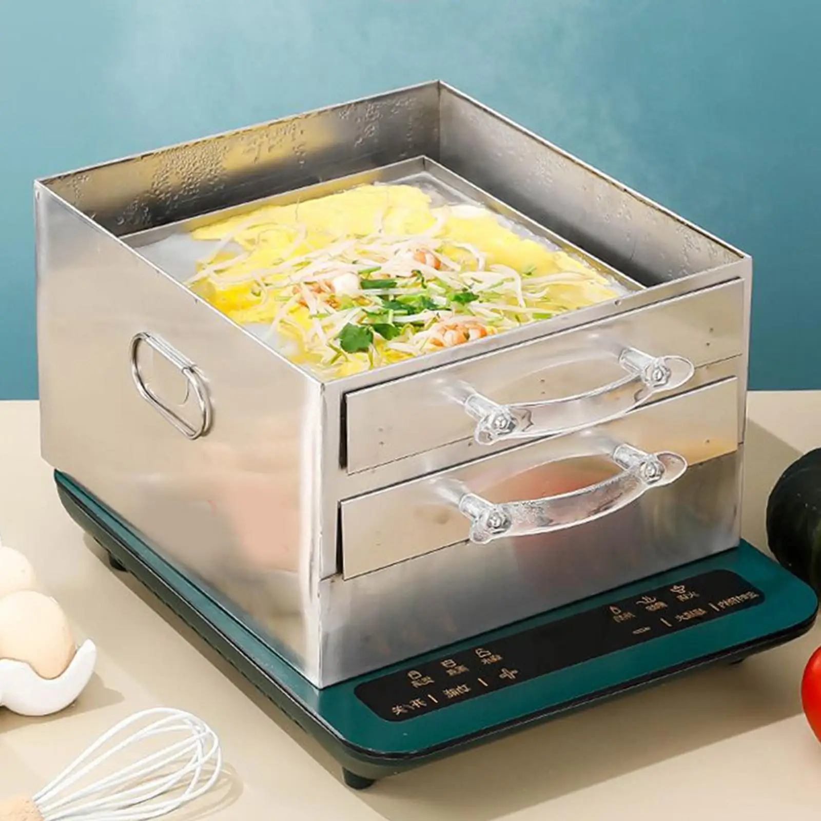 Rice Roll Steamer 2 Layers Steaming Machine for Cooking Home Use Accessories 6