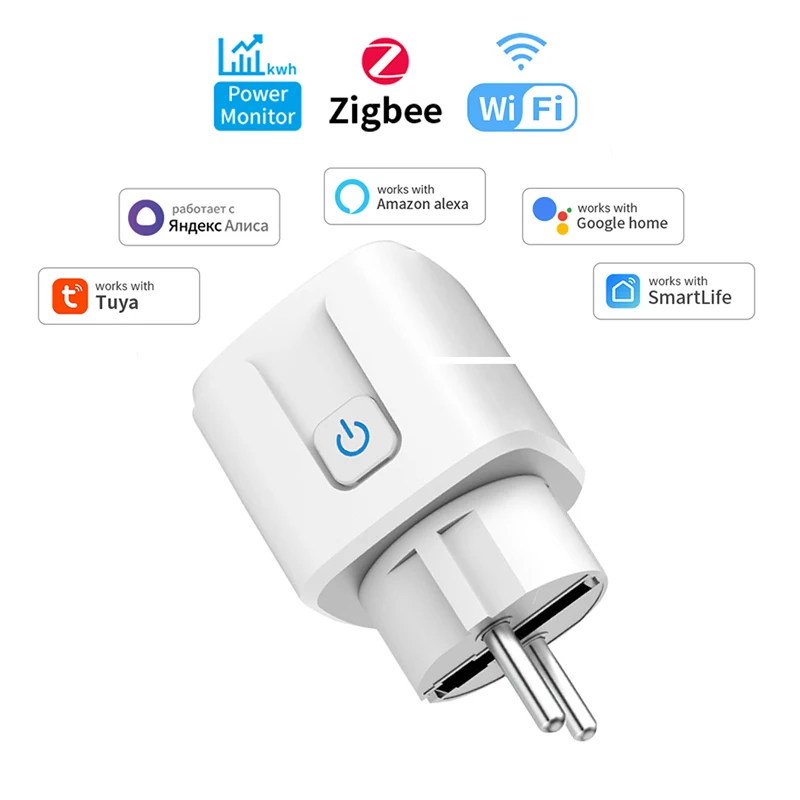 Smart Socket Tuya EU Plug WIFI 16/20A With Power Monitor thumbnail 1