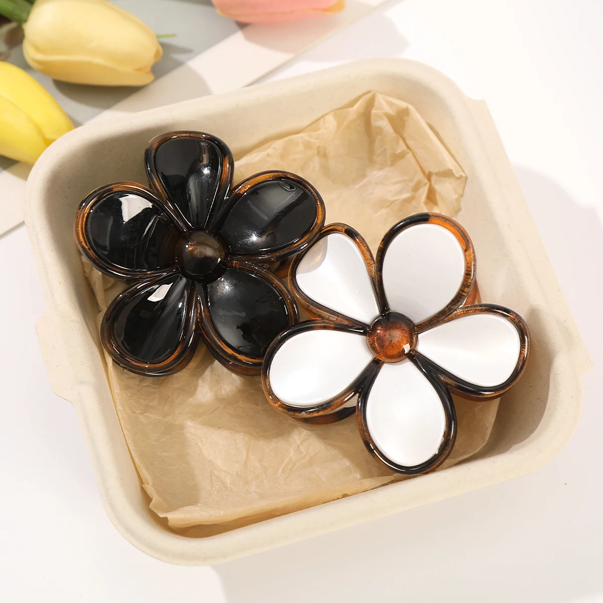 Women Flower Ponytail Hairpin Hair Claw Girls Party Ponytail Temperament Hair Accessories Hair Crab Headwear Korean Hairpin