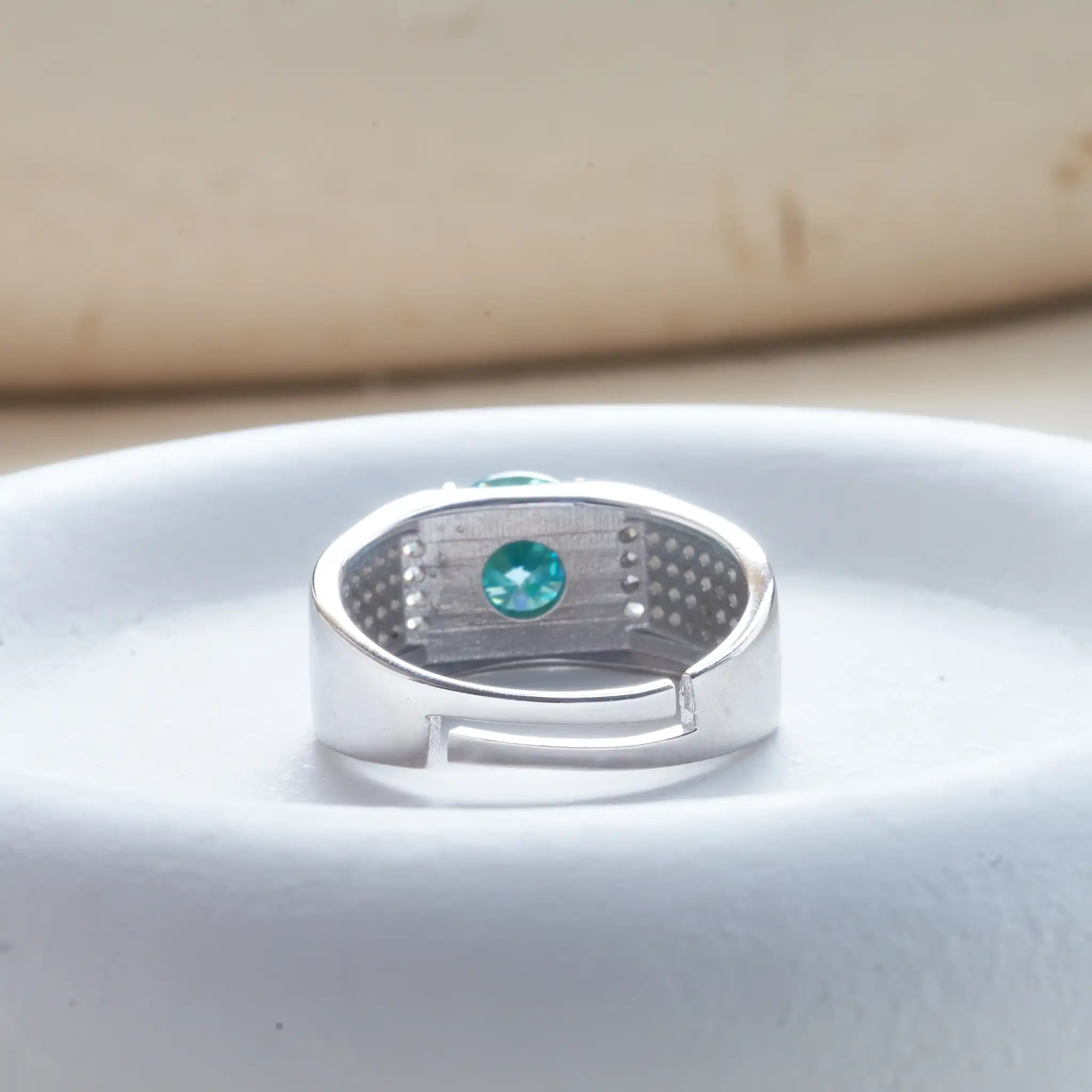 خاتم من الذهب الأبيض الصلب عيار 18 قيراط للرجال ،...