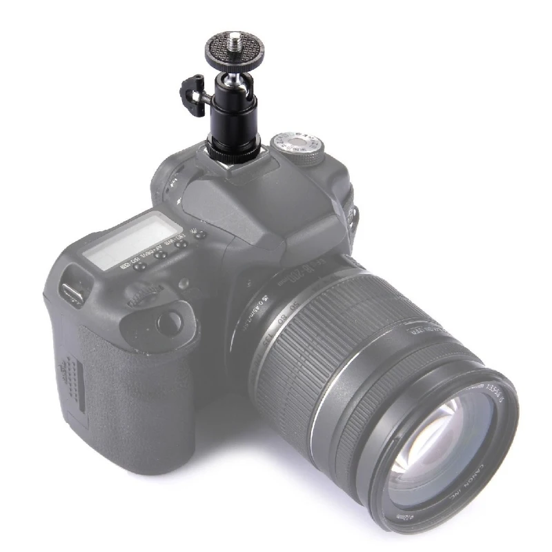 Mini Adjustable Swivel Angle Tripod Ball head Standard 1/4'' Screw HotShoe Mount Adapter Holder For Canon Nikon Sony DSLR Camera