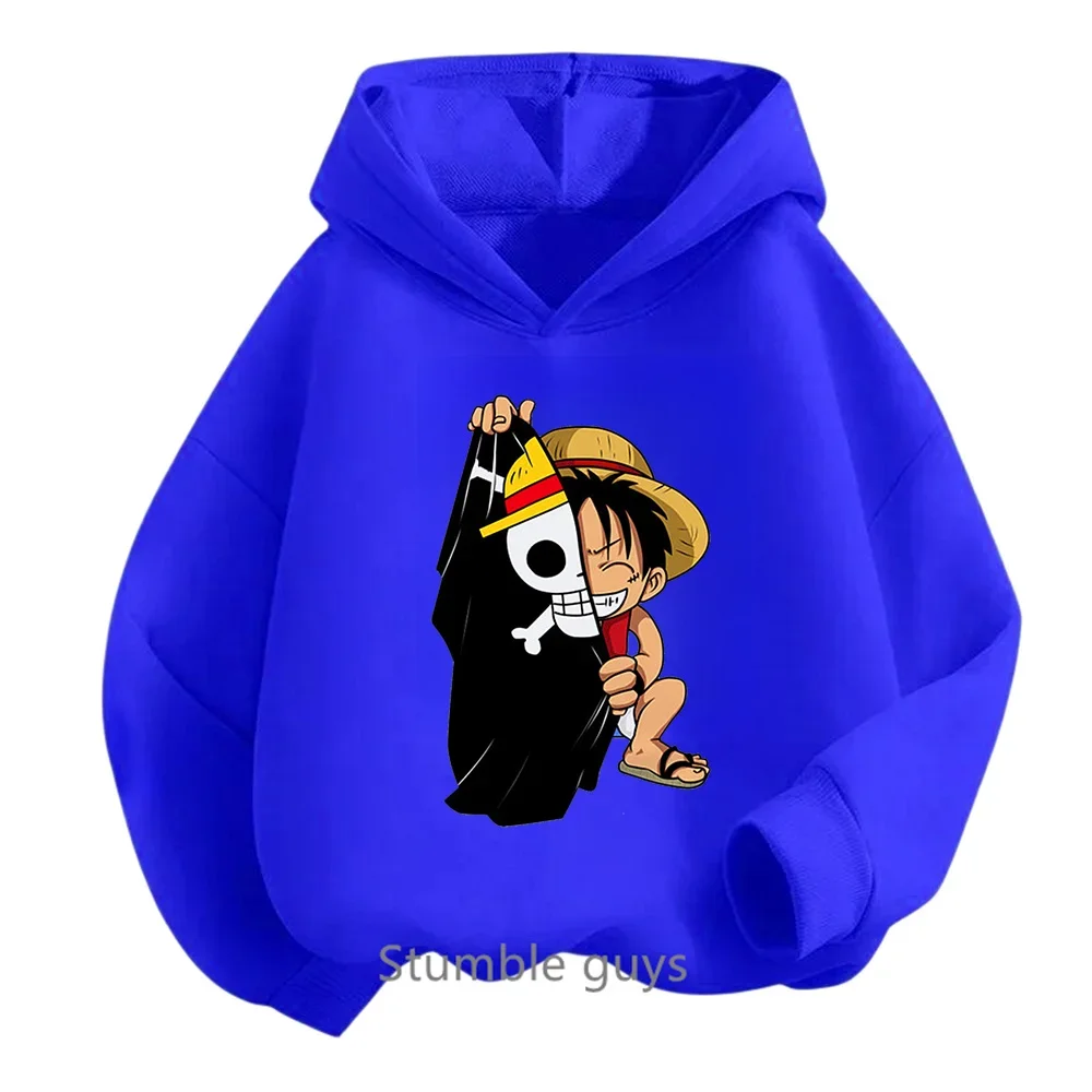 Sudadera con capucha de una pieza, ropa de anime para niños, ropa para niños, primavera y otoño, ropa para niñas, sudadera con dibujos animados de Luffy Zoro, traje para adolescentes, camisetas con ca
