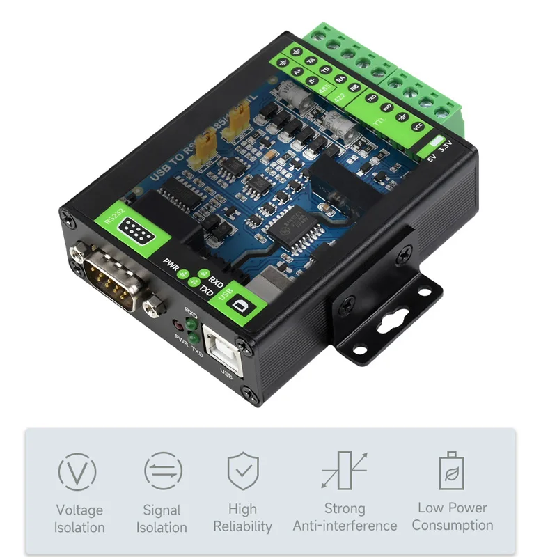 Industrial Isolated USB To RS232/485 Converter, Original FT4232HL Chip...