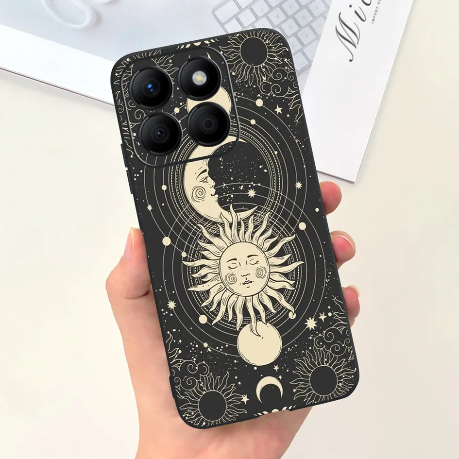 Stylish Floral Moon Soft Silicone Case - Artistic Back Cover