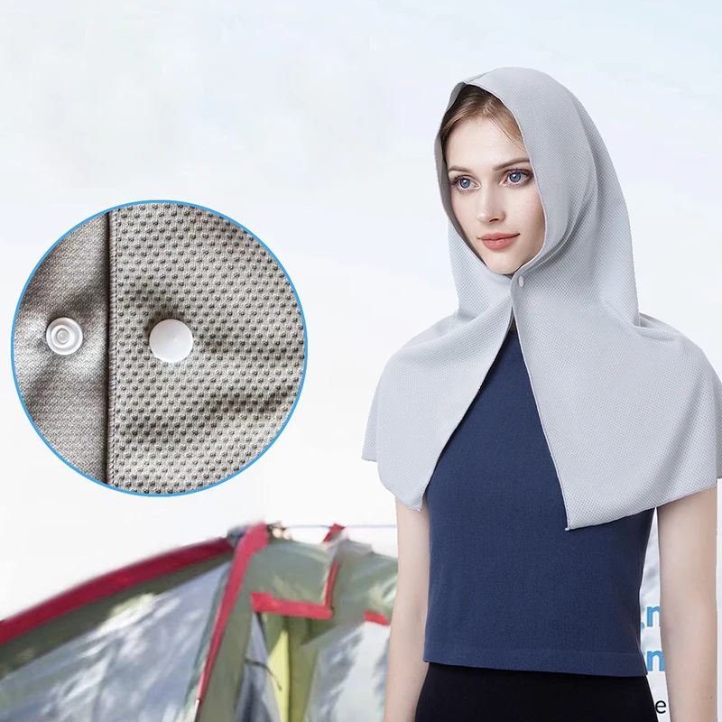 1pc Women Sports Summer Quick Drying Ice Silk Head Scarf Sun Protection Shawl Hoodie Towel Neck Wrap Reusable Outdoor Yoga