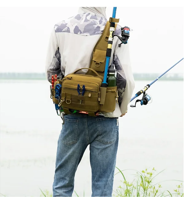 Multifunctional Fishing Lure Bag Waterproof Shoulder Crossbody