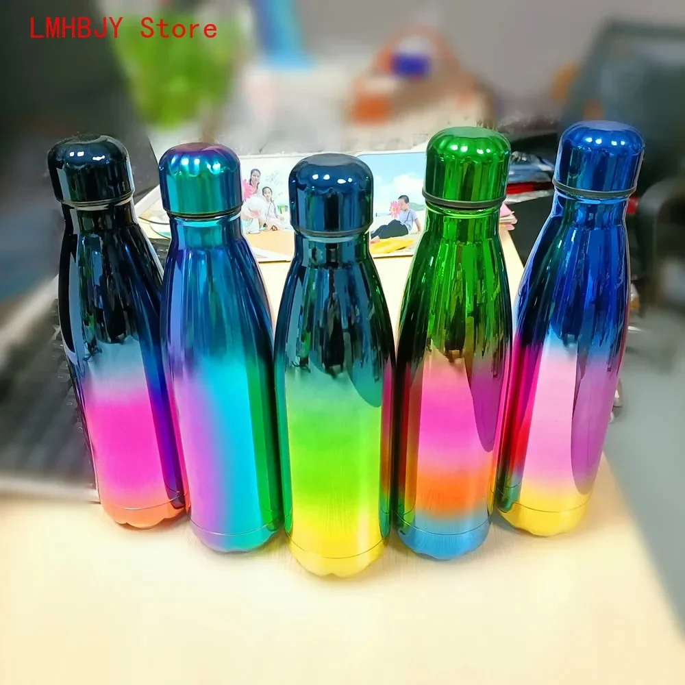 500ml 이중 벽 절연 진공 플라스크 스테인레스 스틸 보온병 콜라 물 맥주 야외 스포츠 물병