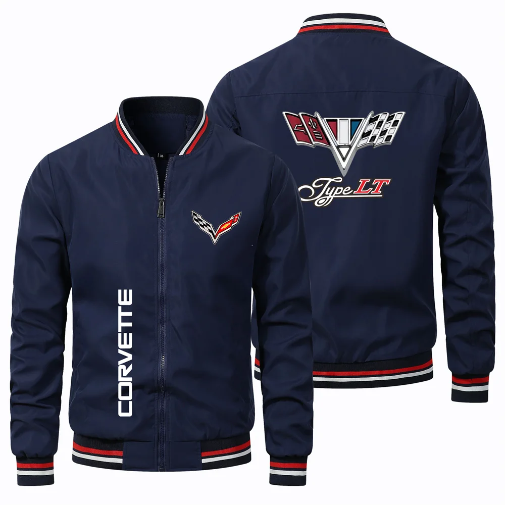 

Men's Jacket 2024 Fashion New Hot Jacket Corvette Print Racing Jacket Bomber Pilot Jacket Hipster Street Plus Size Sports Style