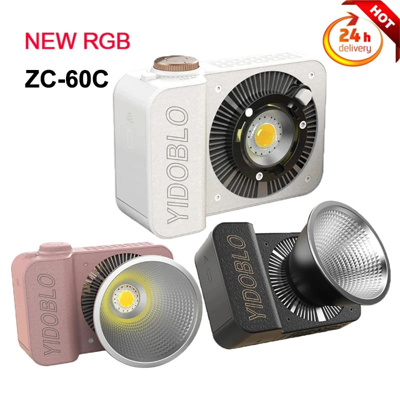 

Yidoblo 60W ZC-60C RGB Pocket COB LED Video Light 2700k-7500K Bi-color Continuous Lighting Portable Photography LED Light