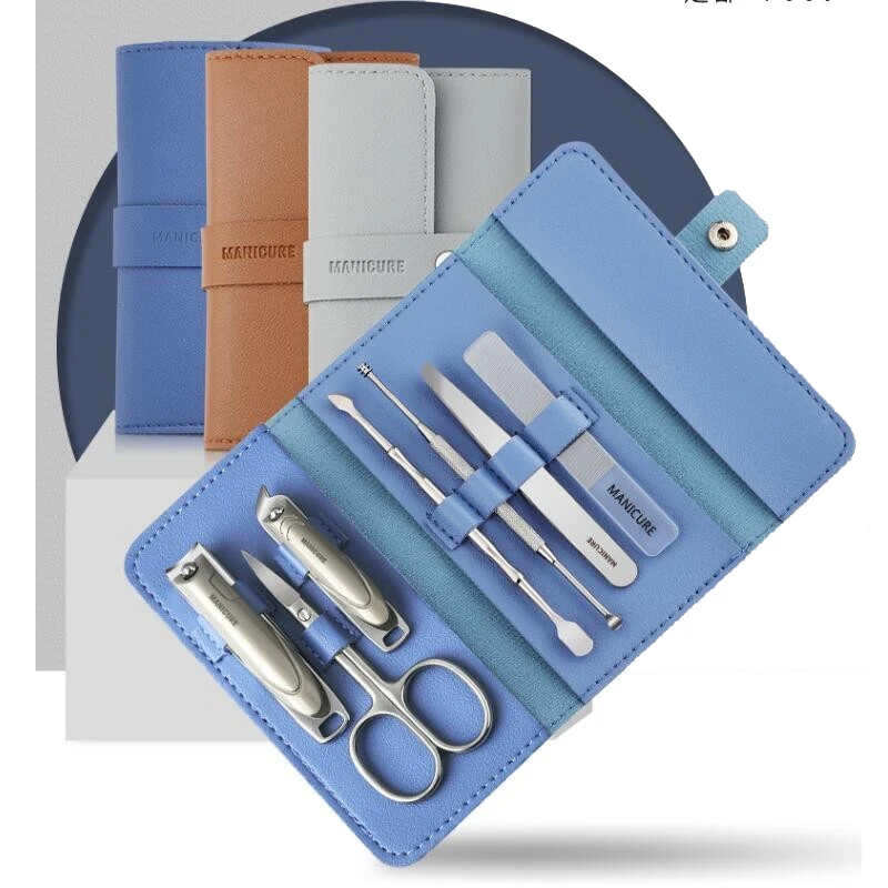 7pcs/set Nail Cutter Set Stainless Steel Nail Clippers Set With Folding