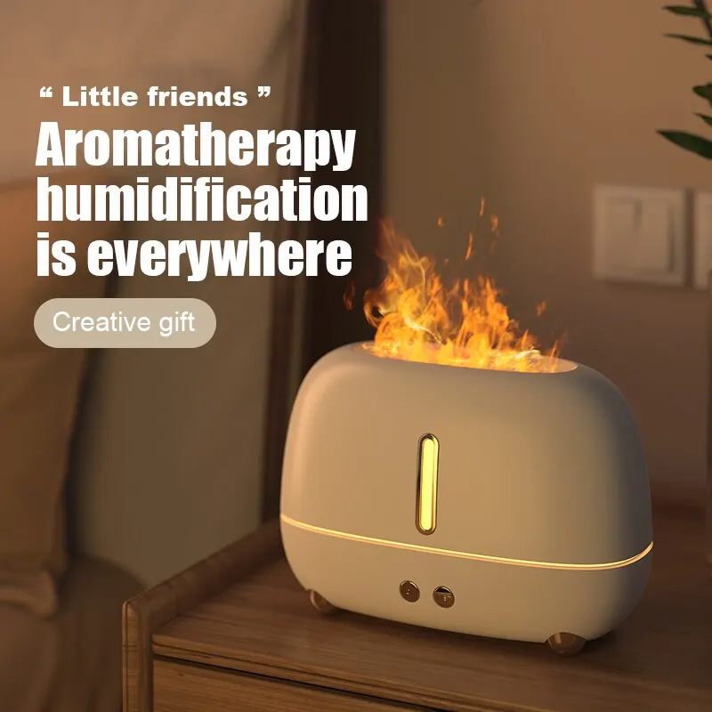 Portable Mini USB Air Humidifier Electric Flame Aroma Diffuser Automatic Mist Oil Home Car RV Electric Flame Aromatherapy