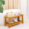 24" Teak Shower Bench With Shelf/Shower Benches For Inside Shower/Teak Shower Seat/Bathroom Bench/Teak Wood Benches For Showers 4