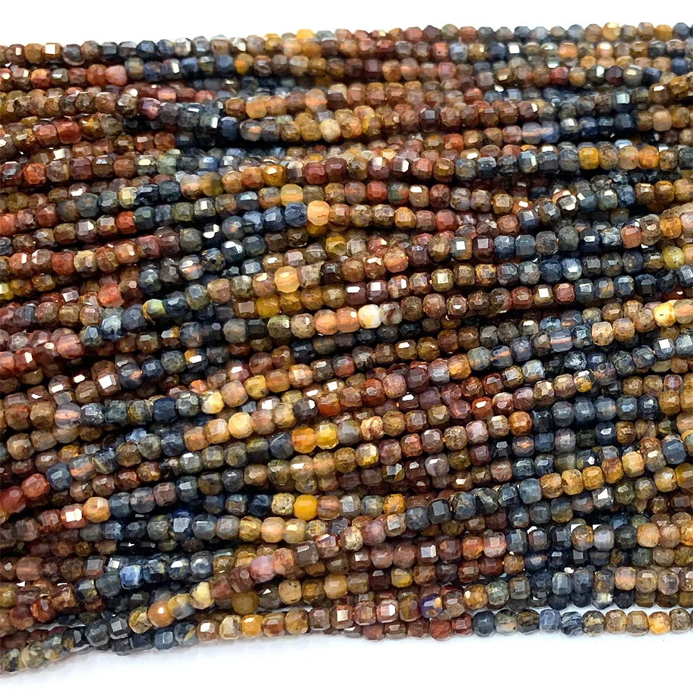 Veemake 자연 Pietersite면 처리 된 라운드 Rondelle 가장자리 큐브 코인 디스크 비즈 쥬얼리 만들기 DIY 목걸이  팔찌 귀걸이-Freehip.co.kr