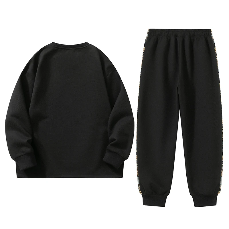 M-8XL Men's Sets Plus Size M-8XL Autumn Round Neck Loose Oversized Long-sleeved Sweatshirts  Drawstring Casual Trousers 6