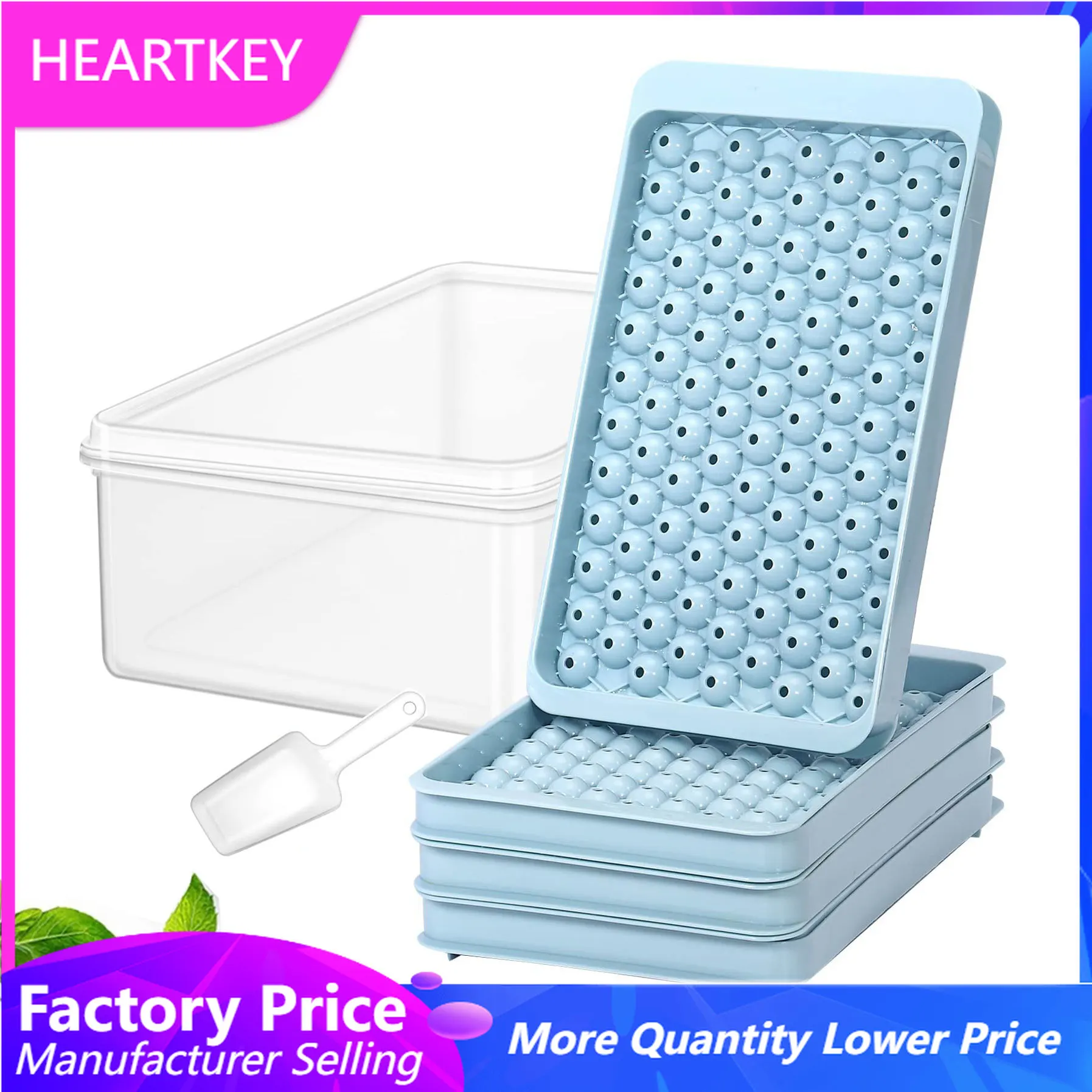 Thin Ice Tray 104 Grid Mini Ice Cube Trays Mould Easy Release